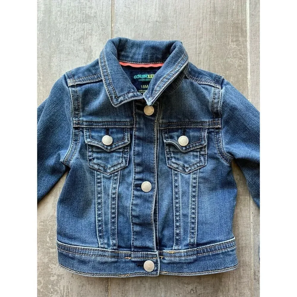 Genuine Kids From Oshkosh Girls Toddler Jean Denim Jacket Medium Wash 18M